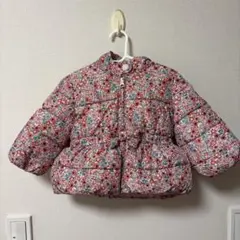 花柄中綿ジャケット フード付き