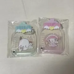 サンリオ　マイメロ　ポチャッコ　カスタムアクリルチャーム哺乳瓶