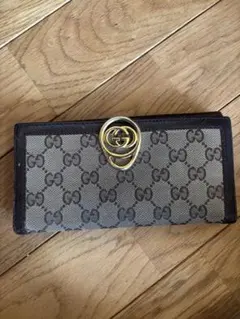 GUCCI GGパターン 長財布 ベージュ/ブラック