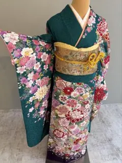 辻ヶ花 絞り 圧巻の加工 裄68.5 ガード加工 振袖 正絹 AK-4449 辻