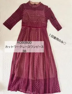 ROSE BUD カットワークレースワンピース 38のサムネイル
