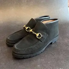 グッチ　GUCCI （38.5） ショートブーツ　ホースビット　スウェード　黒のサムネイル