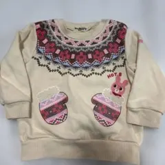 HOT BISCUIT ミトン柄トレーナー 90cm