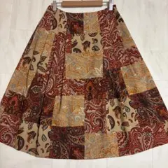 極美品　SCAPA スキャパ　ペイズリー柄　パッチワーク　スカート　サイズ40のサムネイル