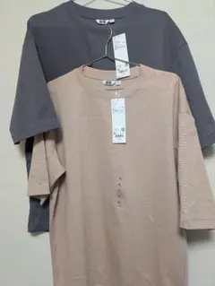 新品　ユニクロ　エアリズムコットンオーバーサイズ　ＸＬ　ピンク　パープル　2点