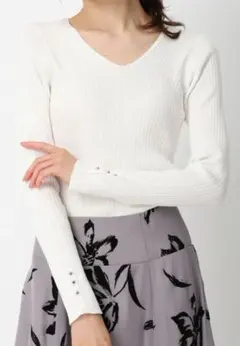 MICH MASCH リブ編み Vネック セーター