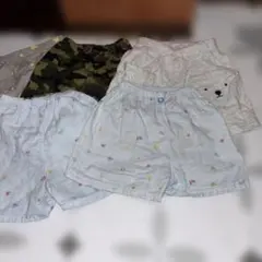 カモフラージュと柄付きパンツセット