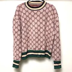 SHEIN幾何学模様 ピンク ニットセーター 長袖
