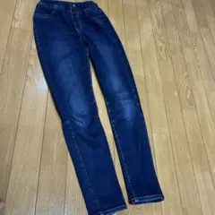 GU  ダークブルー スキニージーンズ 150cm ゴム入り
