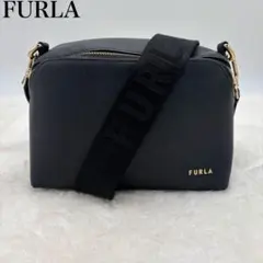 【美品】　FURLA アミカ　ショルダーバッグ　レザー　ブラック　斜めがけ