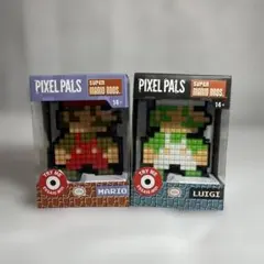 MARIO LUIGI PIXEL PALS 光る LEDライト付フィギュア2個
