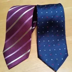 FATTURAスタイリッシュコレクション ストライプとドットのネクタイ2本セット