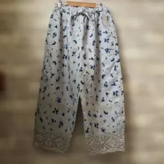 SM2綿麻パッチワークパンツ　ベージュ