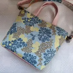 ミナペルホネン　ハンドメイド　トートバッグ　ショルダーバック　ストラップ付き