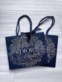 Dior ネイビー ショッピングバッグ 2枚セット