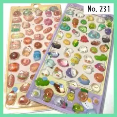 【231】 夜光 ボンボンドロップシール シール帳 ２枚セット くま・鳥