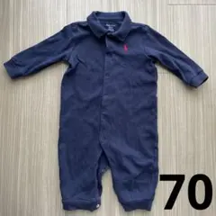 ラルフローレン ネイビー 長袖ロンパース 70