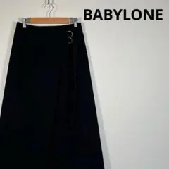 【BABYLONE】バビロン ラップ風 ロングスカート ブラック 日本製38のサムネイル