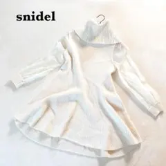 スナイデル タートルネックリブニットチュニック 袖切替しFREE アイボリー