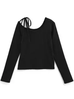 GRL リボンワンショルテレコリブトップス