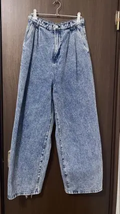 Alfred Alex デニム ケミカル ヴィンテージ メイク タック ワイド