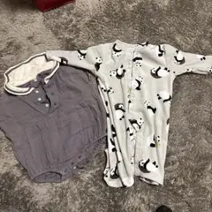 パンダ柄ロンパース ~95cm