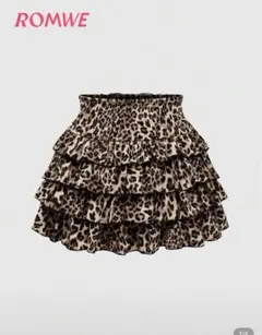 シーイン ミニスカート ギャル柄 レオパード ラッフル ヘム SHEIN y2kのサムネイル