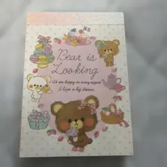 平成レトロ　新品　未使用Bear ミニメモ帳 文房具 希少品 レア　くまスイーツ