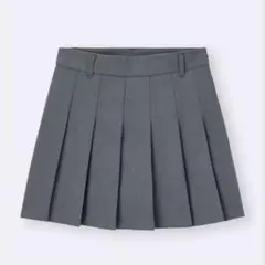 GU プリーツミニスカート グレー S