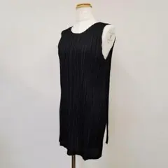 PLEATS PLEASE プリーツ ノースリーブ チュニック ブラック