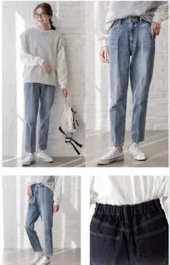 グローバルワーク GOODデニムテーパードパンツ Mジーンズ
