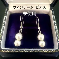 フックピアス　2連パール　シルバー　シンプル　揺れる　フォーマル ヴィンテージ