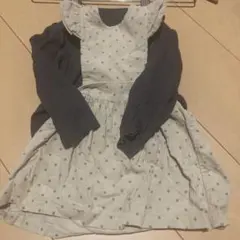 フリル付きドット柄ワンピースロンパースセット　80 ブリーズ　スカート最終値下げ