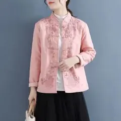 3カラー展開 無地 スタンドカラー アウター ジャンパー ブルゾン 刺繍 レトロ