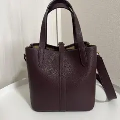 Beryl ベリル リサイクルレザーバケツバッグ - ワインベリーレッド 
