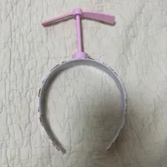 ドラミちゃん　カチューシャ ピンク チェック柄
