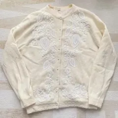 限定価格★ビーズ ヴィンテージ レトロカーディガン 花柄刺繍