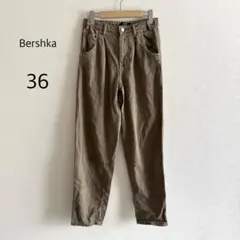 Bershka ベルシュカ デニムパンツ テーパード カーキブラウン 36のサムネイル