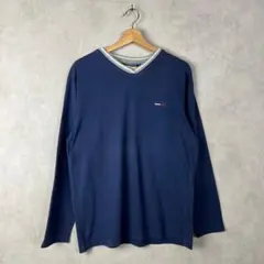 90s トミージーンズ 長袖Tシャツ ネイビー Sサイズ 紺色 vintage