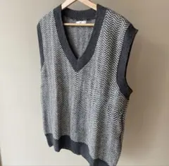 【未使用】rayel ヘリンボーン Vネック ベスト