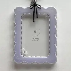 ハンドメイド レジン トレカケース スクエア レース　パステル 紫 R【212】