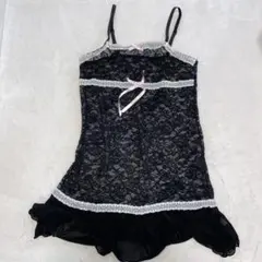 ブラックレースキャミソール XL