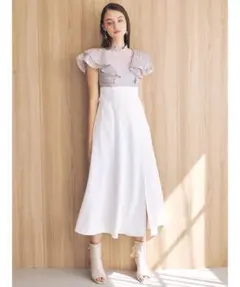 MERCURYDUO シアーチェックラッフルドッキングワンピース