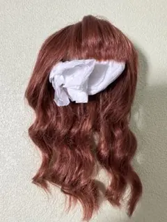 パオラドール32㎝用ウィッグ ロングウェーブ レッド系