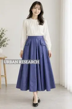 1363 美品✨️URBAN RESEARCH 光沢 サイドポケットフレアスカート