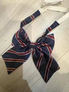 制服　ネイビー赤ストライプリボン