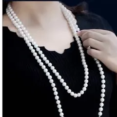 ロング　パール風　ネックレス150cm 7mm 結婚式 入学式 卒業式　469