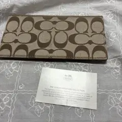 COACH シグネチャー柄 小切手入れ　ベージュ