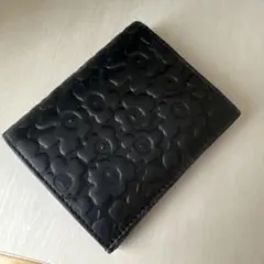 【値下げ】marimekko ブラックレザー三つ折り財布