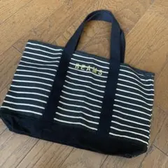 BEAMS ビームス　トートバッグ ネイビー　キャンパス　帆布　ボーダー